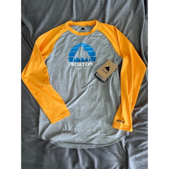 Burton Other - Burton Kids Dryride Ultrawick Midweight 200 Base Layer Shirt greyYellow XL 14/16